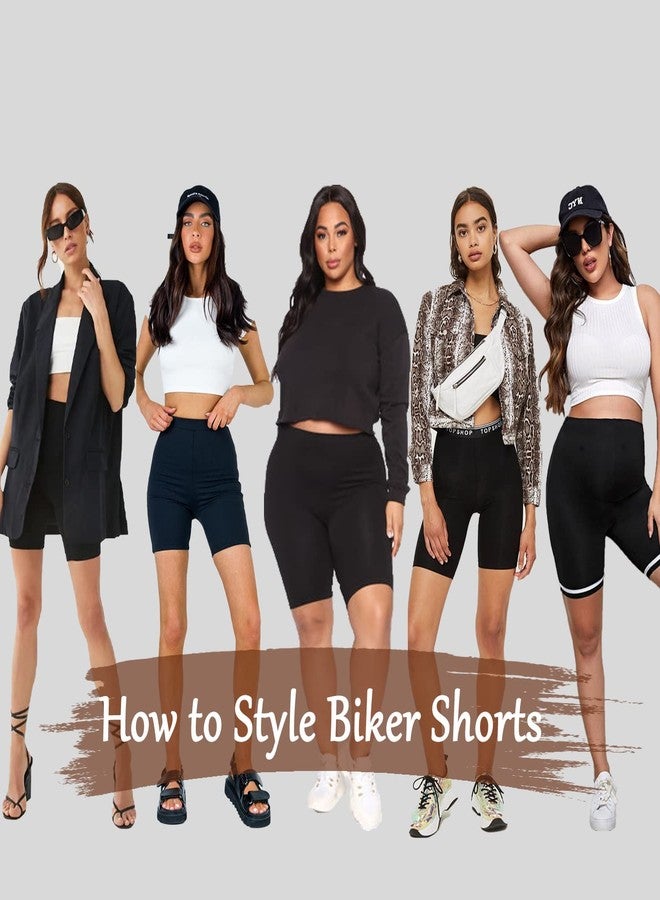 MOREFEEL 3 Pack Biker Shorts with Pockets for Women - 8'' High Waisted Yoga Pants Gym Workout Running Shorts - Image 3